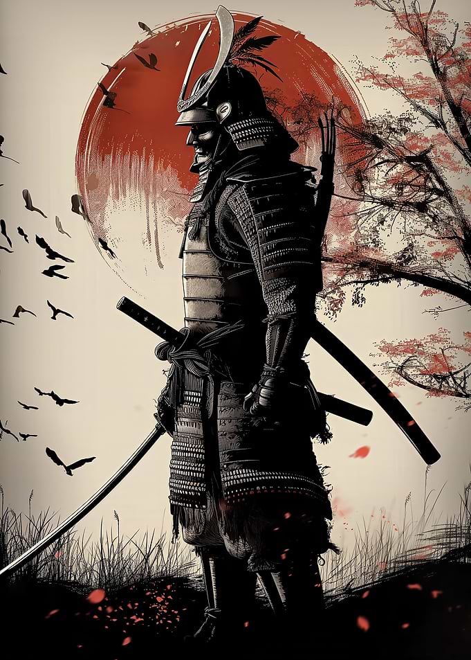 Samurai Sumi e ink wash