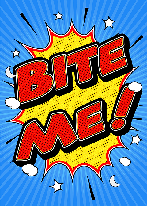 Bite Me — metal poster wall art