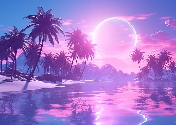 Luminous Synthwave Tropics