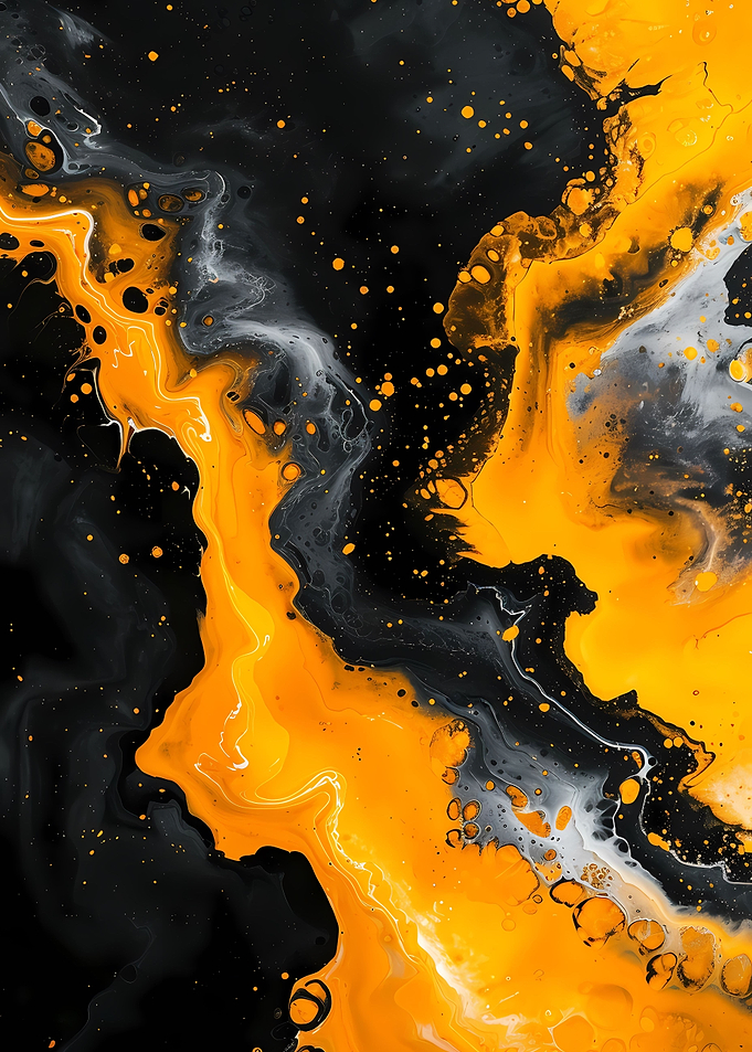 Gold Black Abstract Art