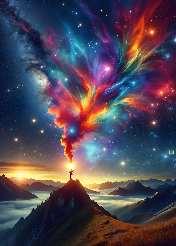 Vibrant Space Mountains