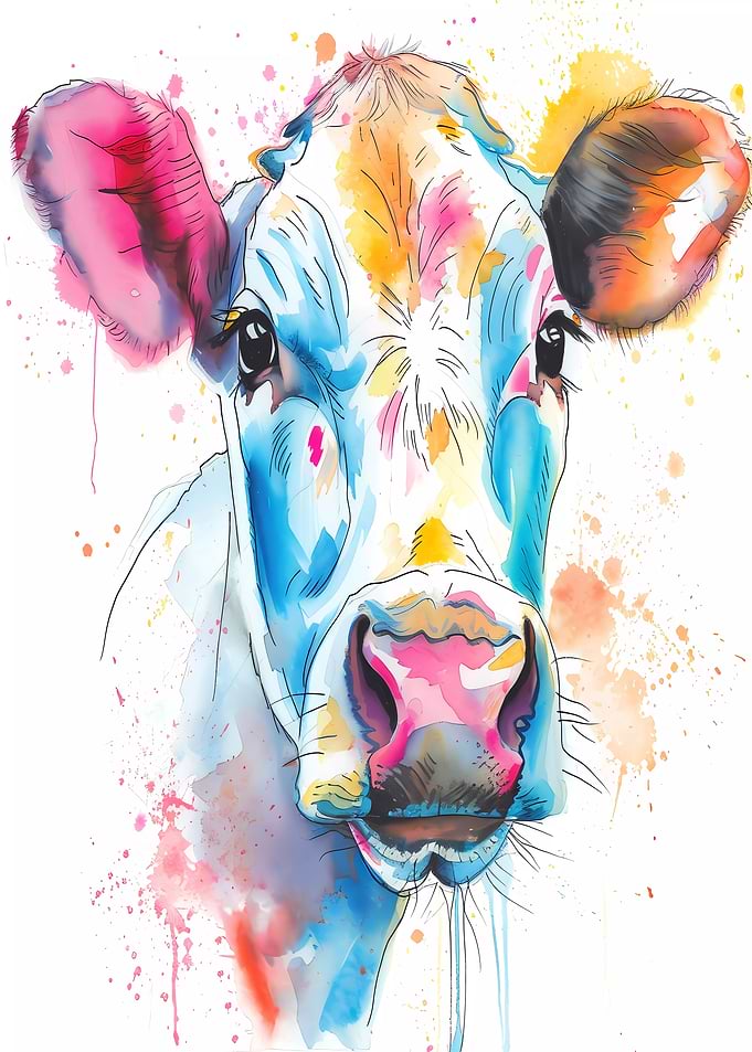 Cow Watercolor