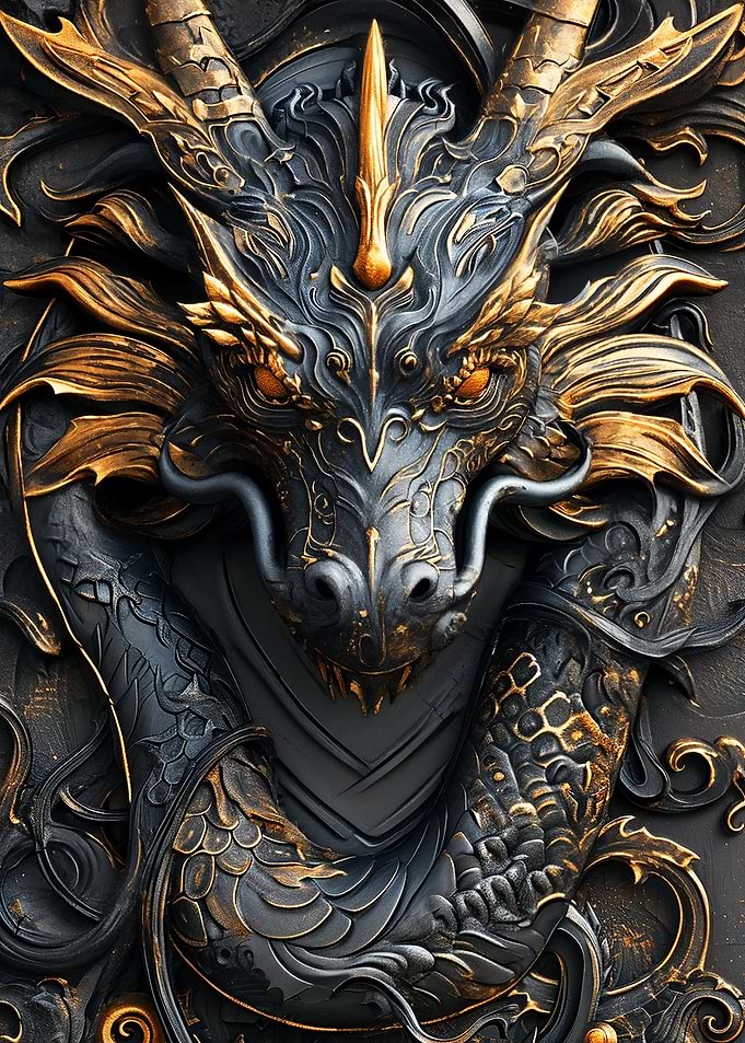 Dragon Portrait Art Deco