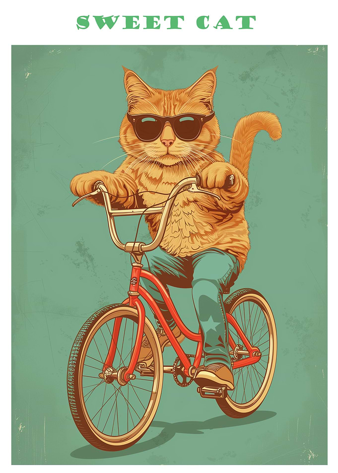 Cat Riding a Bicycle