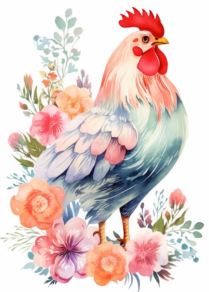 Watercolor Chicken