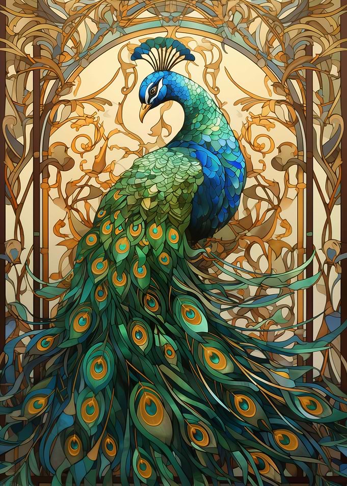 Peecock Stained Glass
