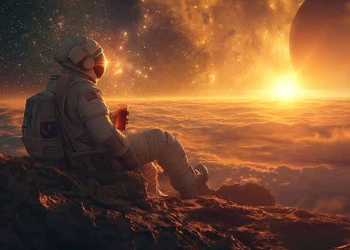 Austronaut and beer
