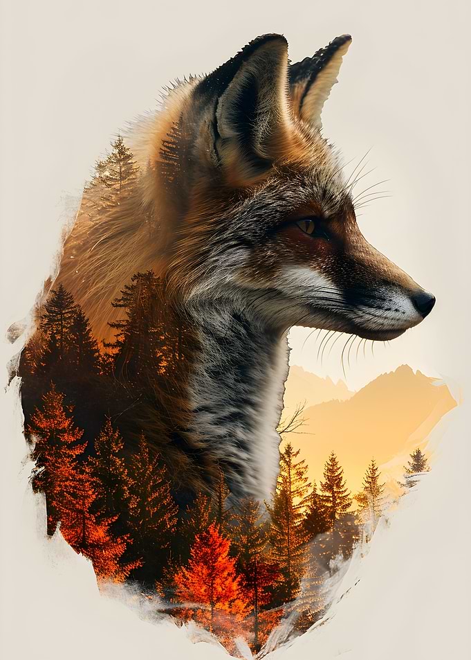 Red Fox Double Exposure