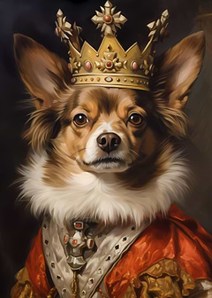 Medieval Dog King Wall Art