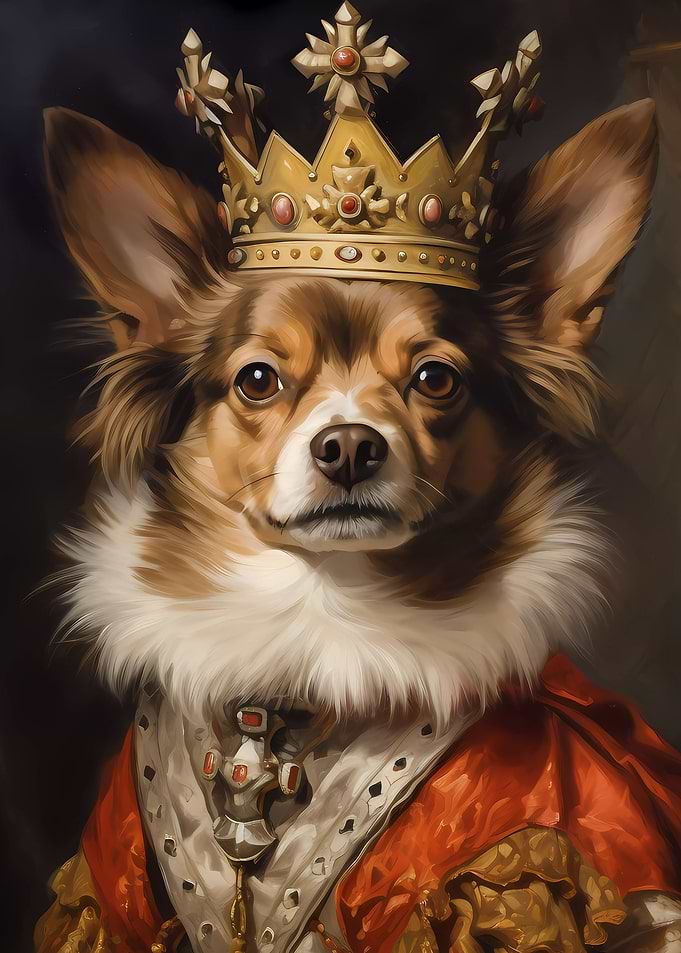 Medieval Dog King Wall Art