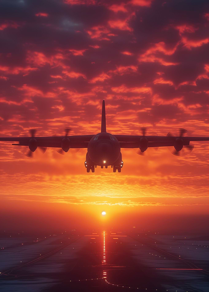 Airplane at sky background