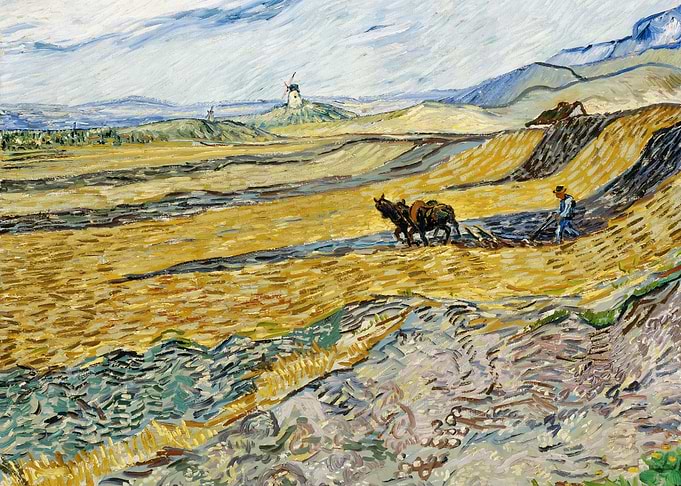 Enclosed Field w Ploughman