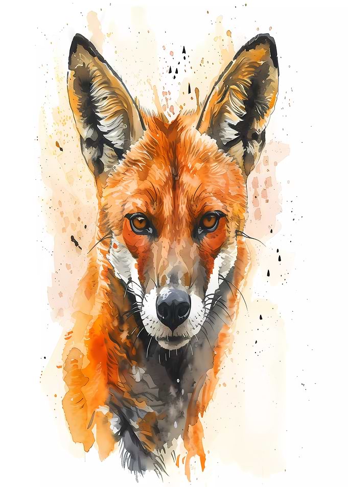 Dhole Watercolor
