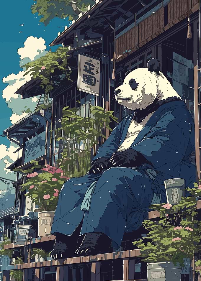 Japanese Panda Bear Anime
