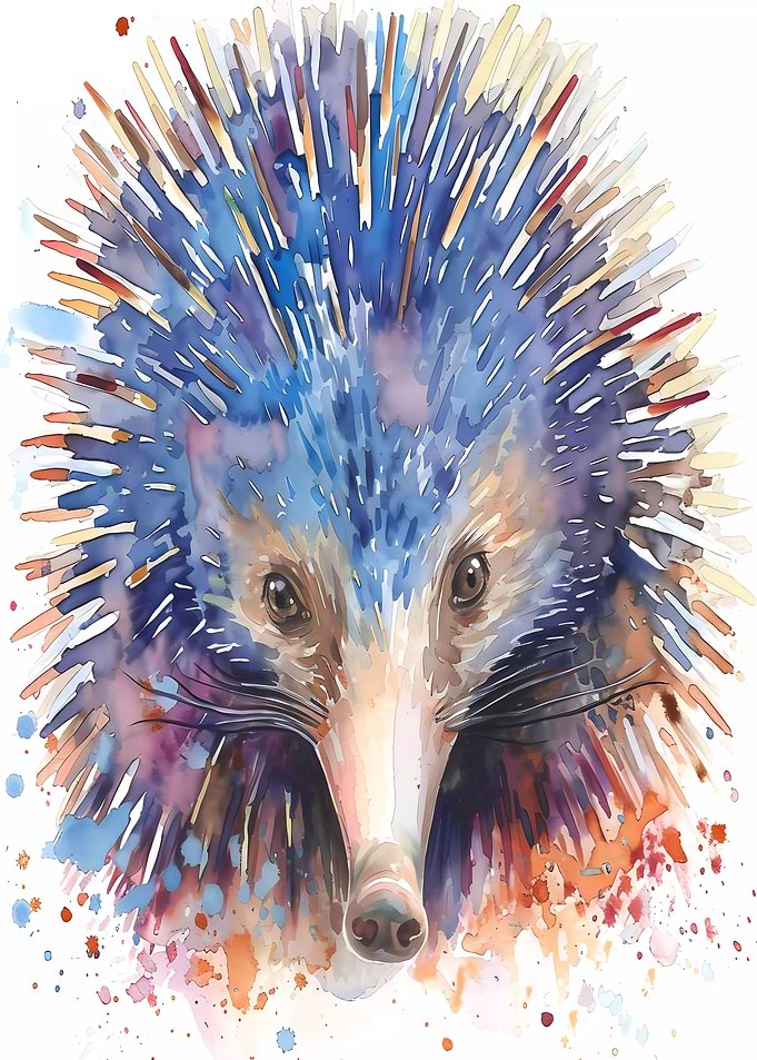 Echidna Watercolor