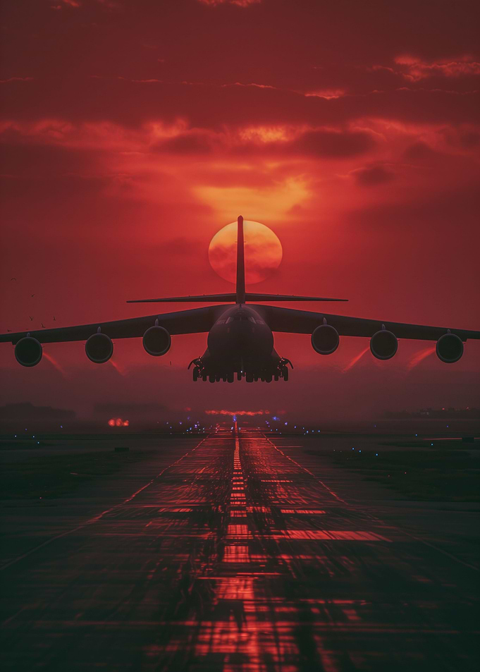 Airplane at sky background