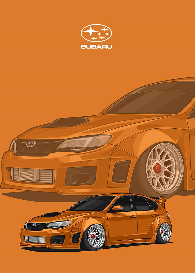subaru impreza wrx orange