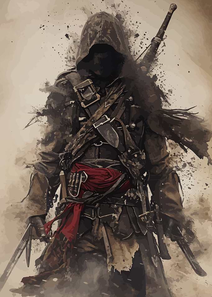 Aquarell Assasine warrior