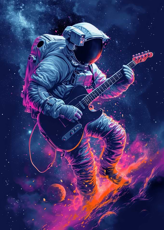 Guitar Astronaut in Space