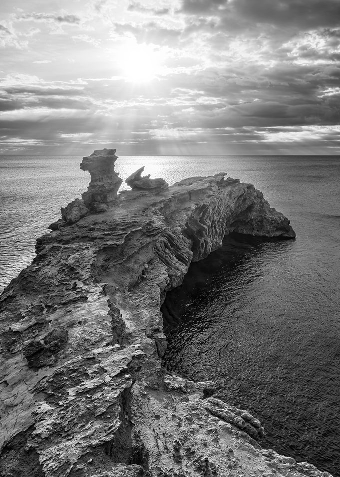 Black and white sea ocean