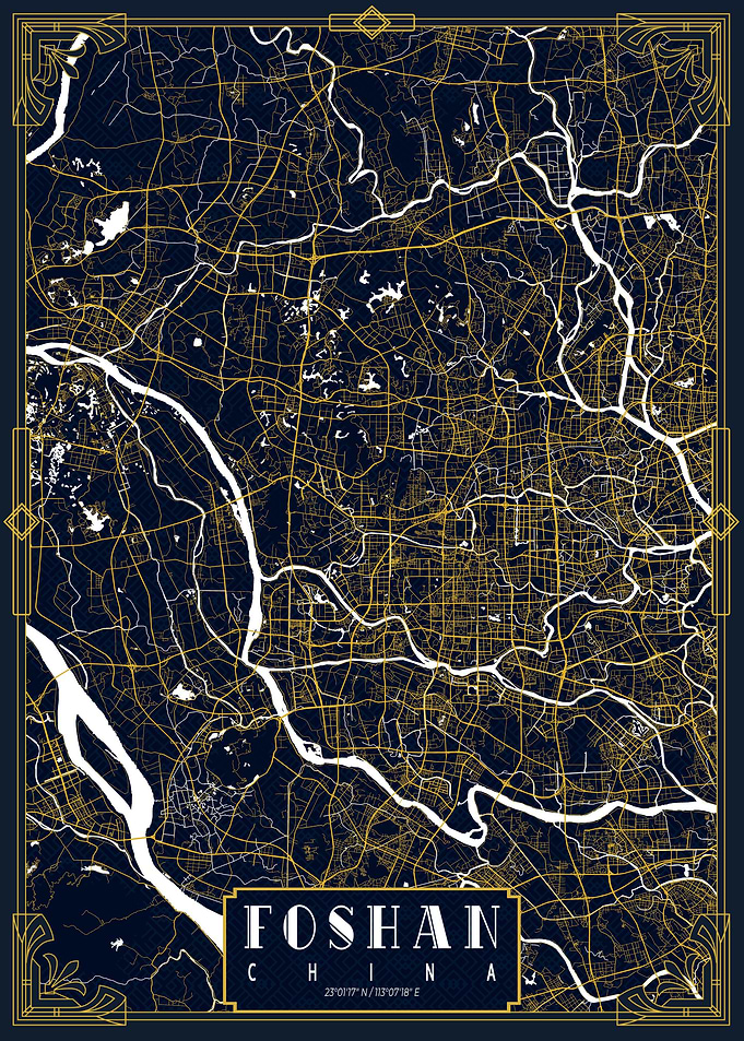 Foshan City Map Gold