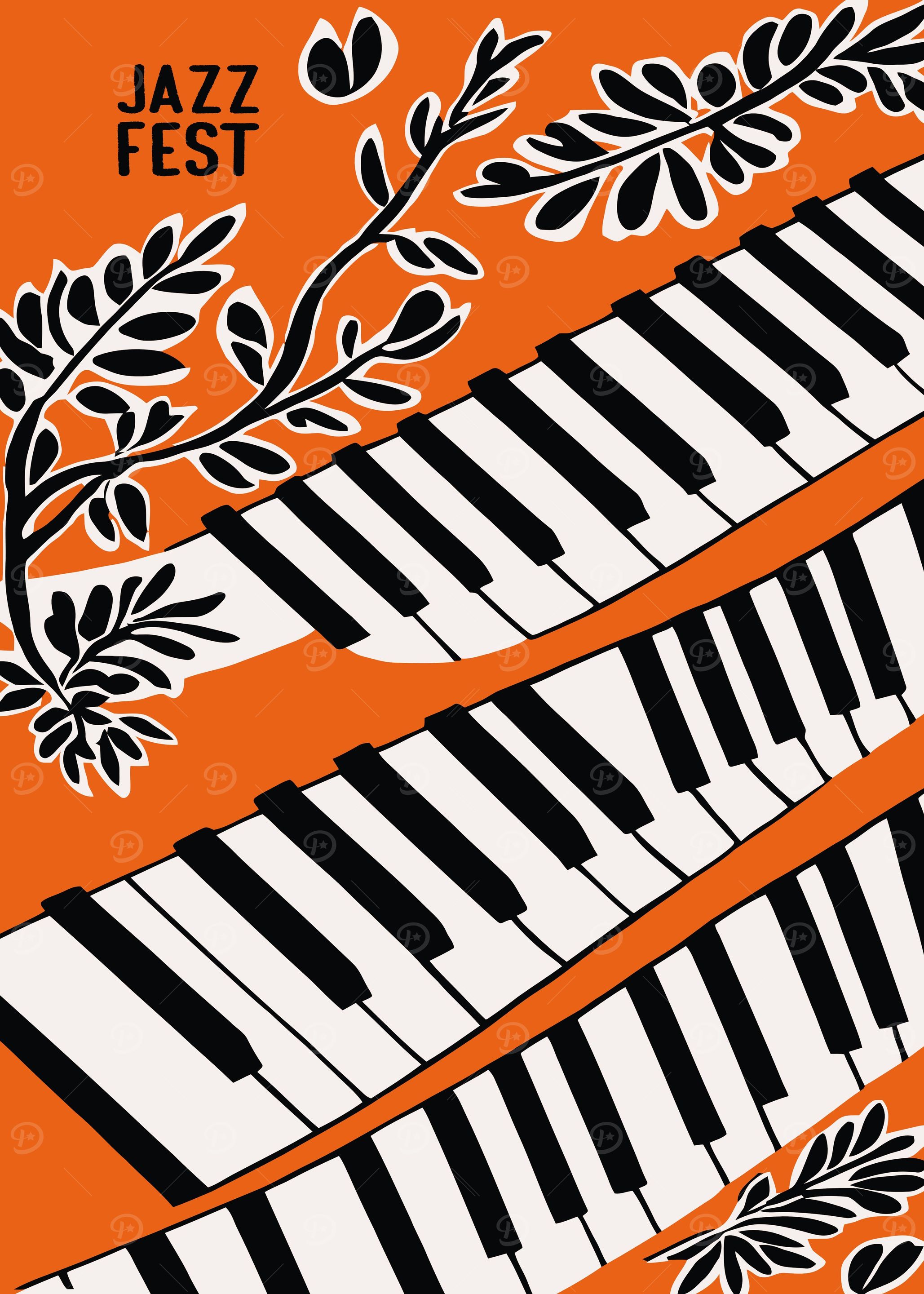 Jazz Fest Orange Poster