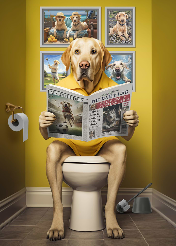 Yellow Labrador Toilet
