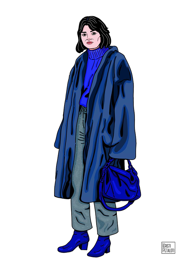 Woman in blue