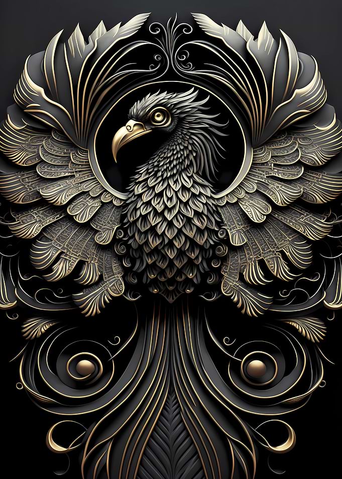 Golden Phoenix art deco