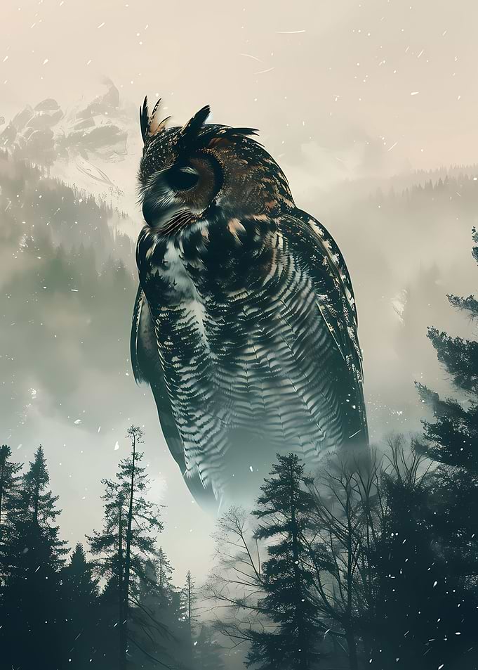 Owl Forrest Trees Mountain