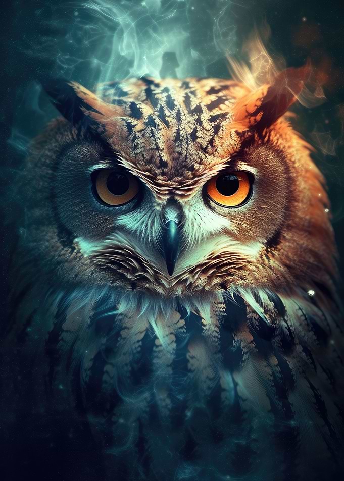 Owl Douple Exposure