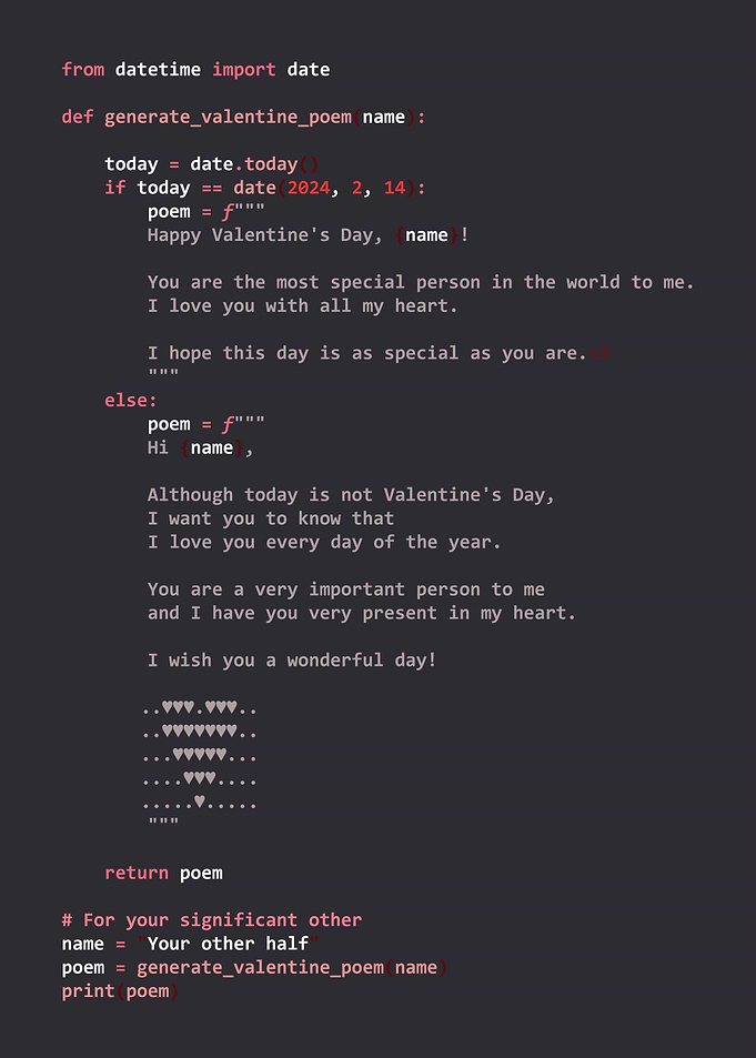 Valentines Day Python