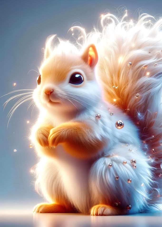 Fuzzy cute squirrel