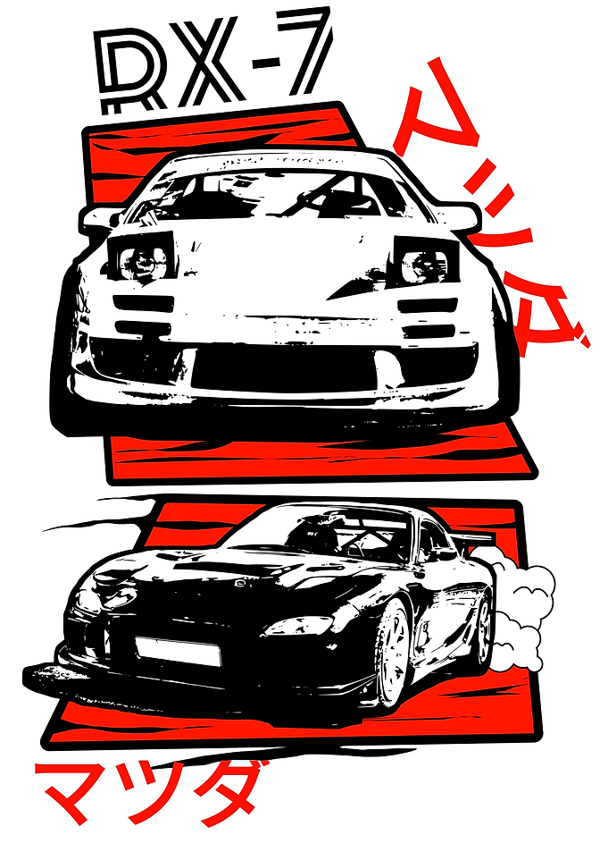 Mazda rx 7 line art