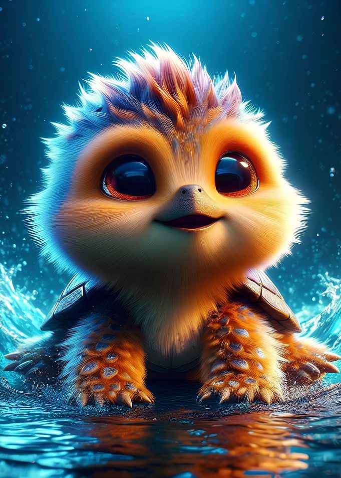 Cute fuzzy turtle