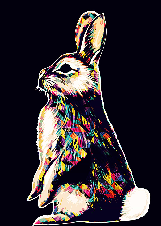 Rabbit pop art