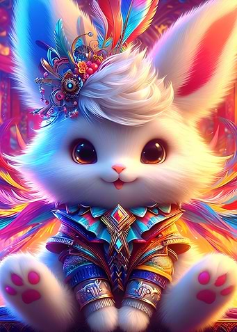 Cute fuzzy rabbit