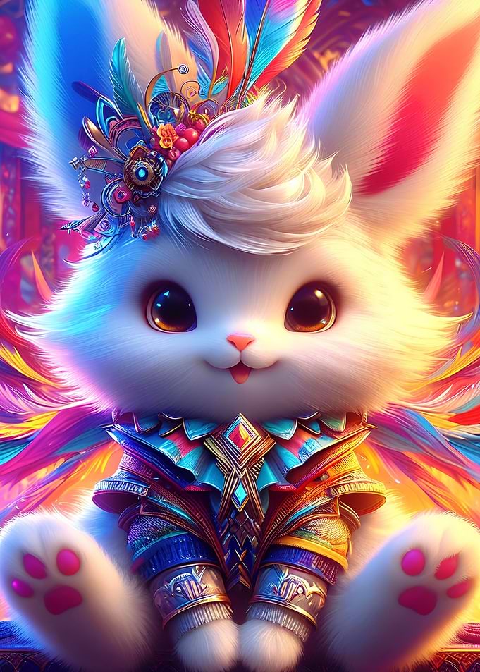 Cute fuzzy rabbit