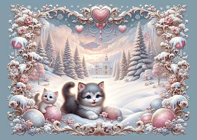 Lush ornate kittens