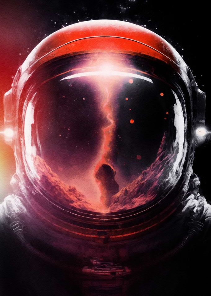 Red Astronaut Helmet