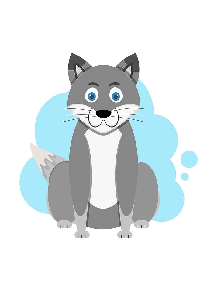 Cartoon wolf splash