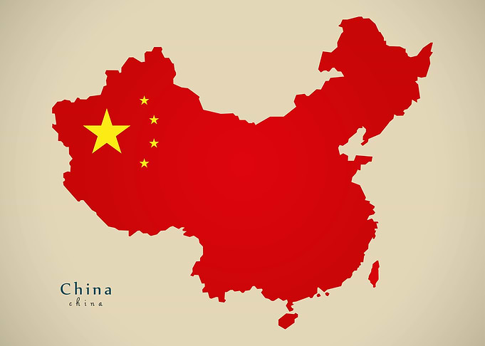 China map national flag