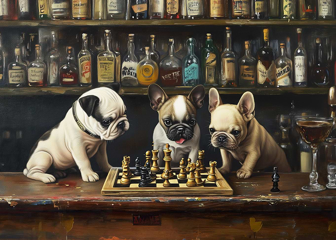 Smart puppies playing