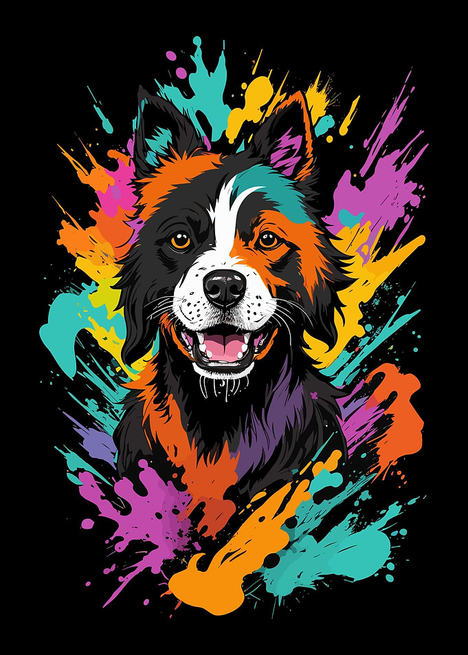 Dog Head Grafitti Art