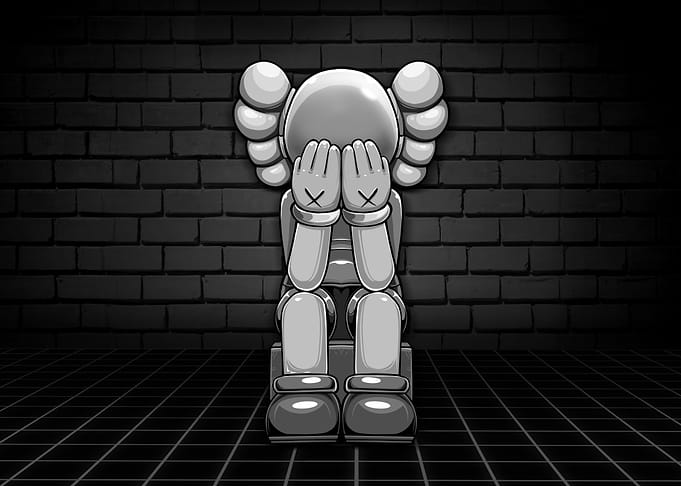 Black and white kaws