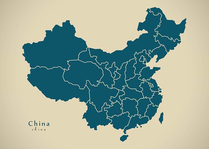 China map with provinces