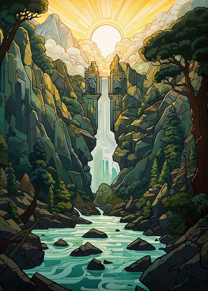 Surreal waterfall