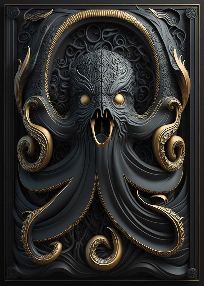 Kraken Octopus Gold Decor