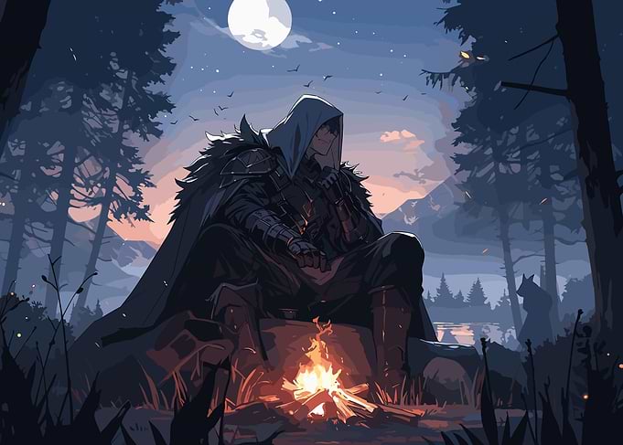 Fantasy Bonfire Knight