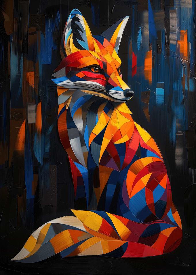 Textured Fox Poster